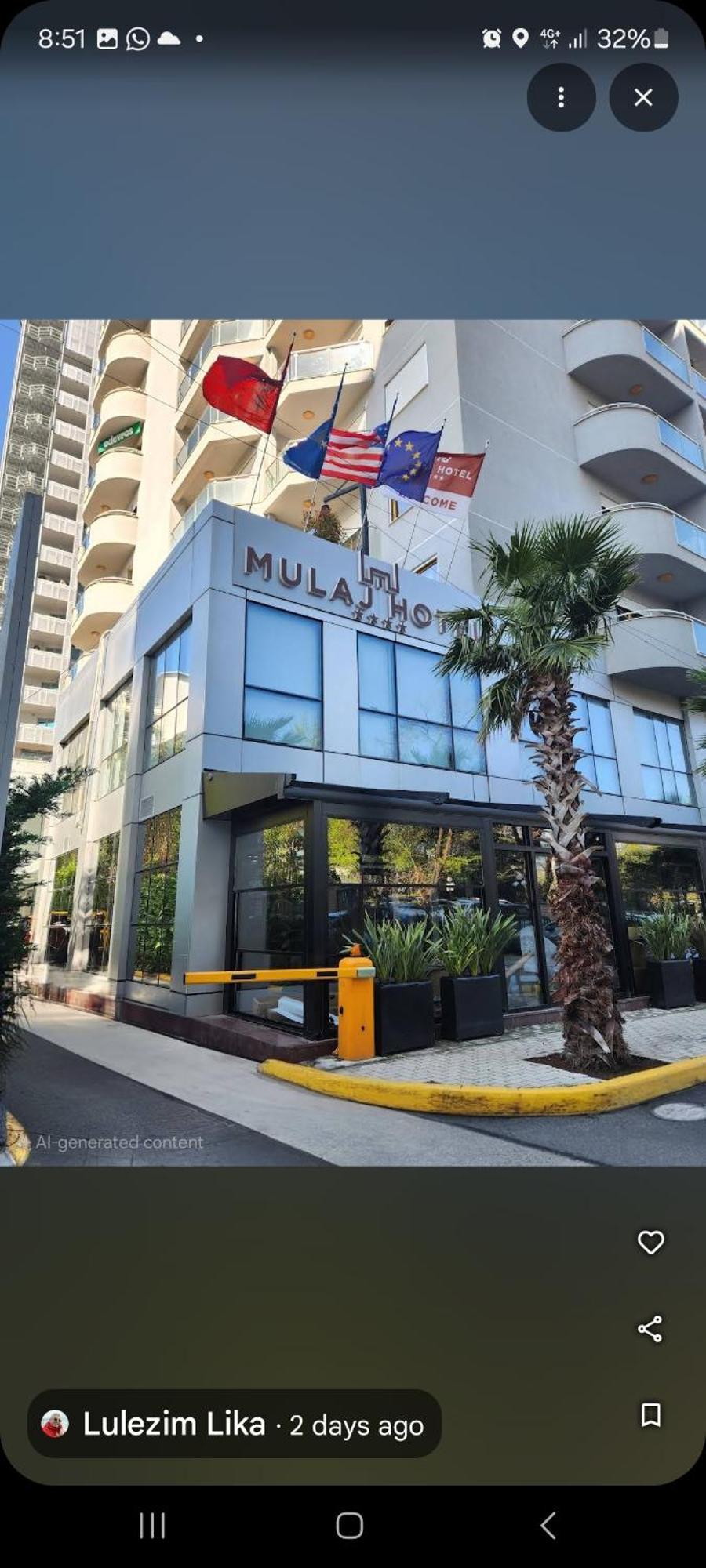 Mulaj Hotel Тирана Екстер'єр фото